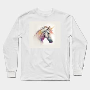 Unicorn Watercolour Painting Long Sleeve T-Shirt